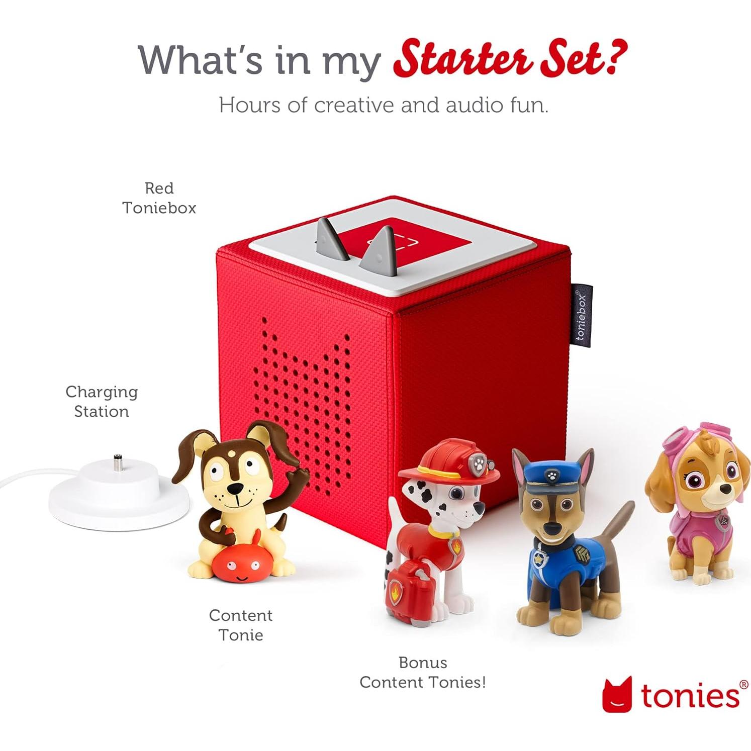 Toniebox Reproductor de Audio Tonies Rojo con Chase y Skye