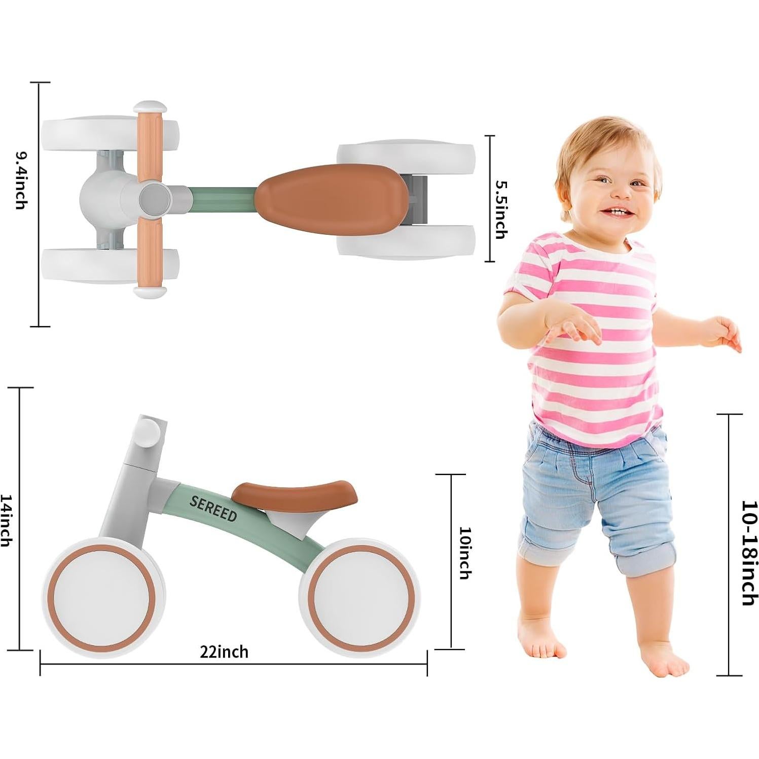 Bicicleta de Equilibrio SEREED UD30 Verde para Bebés