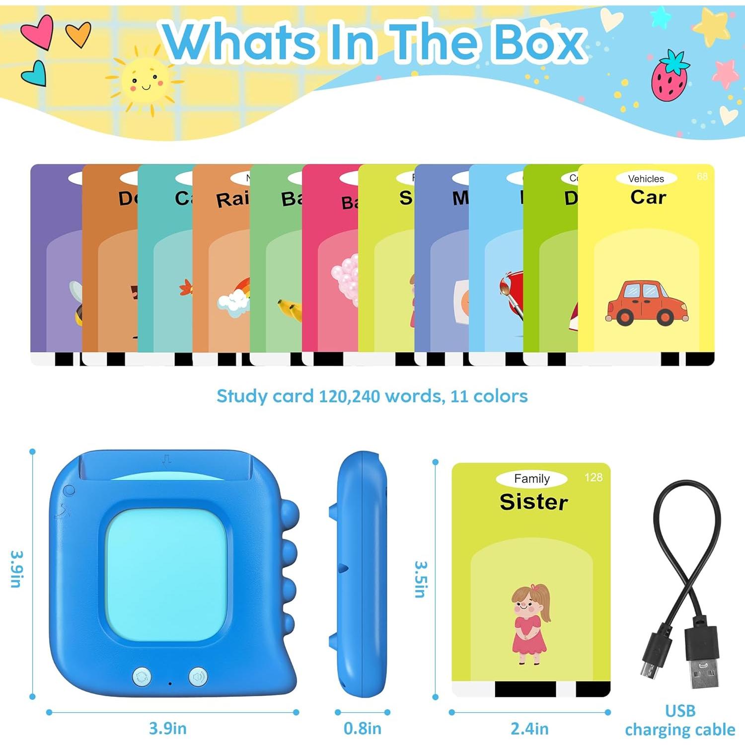 Tarjetas Flash Hablantes Kuovei para Niños 240 Palabras