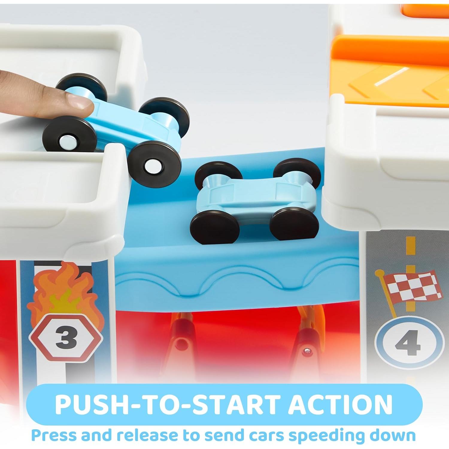 Pista de Carreras JOVA con 4 Coches y 4 Capas 25,7 cm