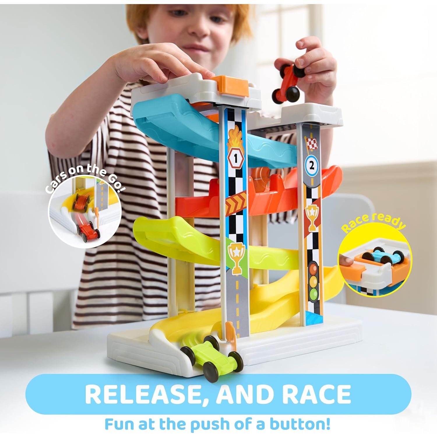 Pista de Carreras JOVA con 4 Coches y 4 Capas 25,7 cm