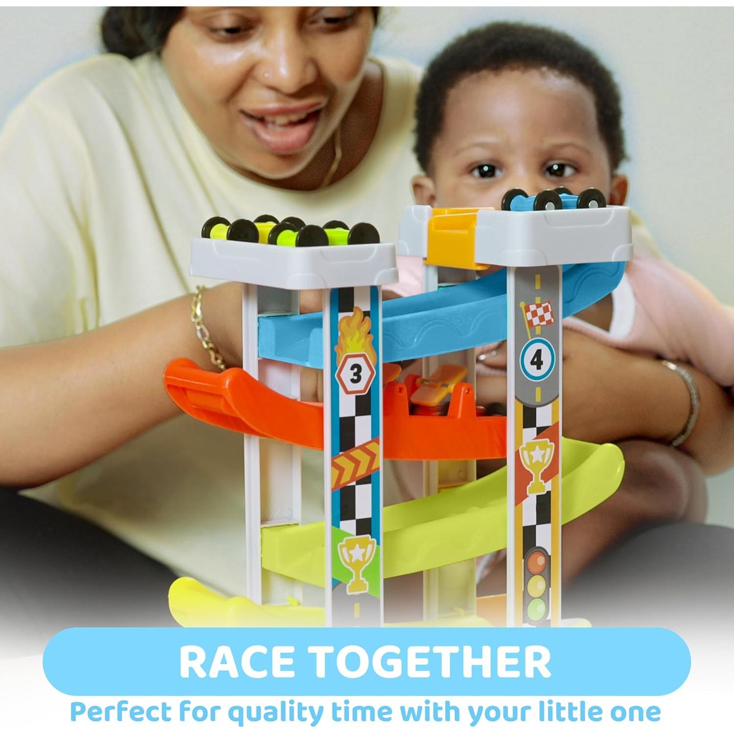 Pista de Carreras JOVA con 4 Coches y 4 Capas 25,7 cm