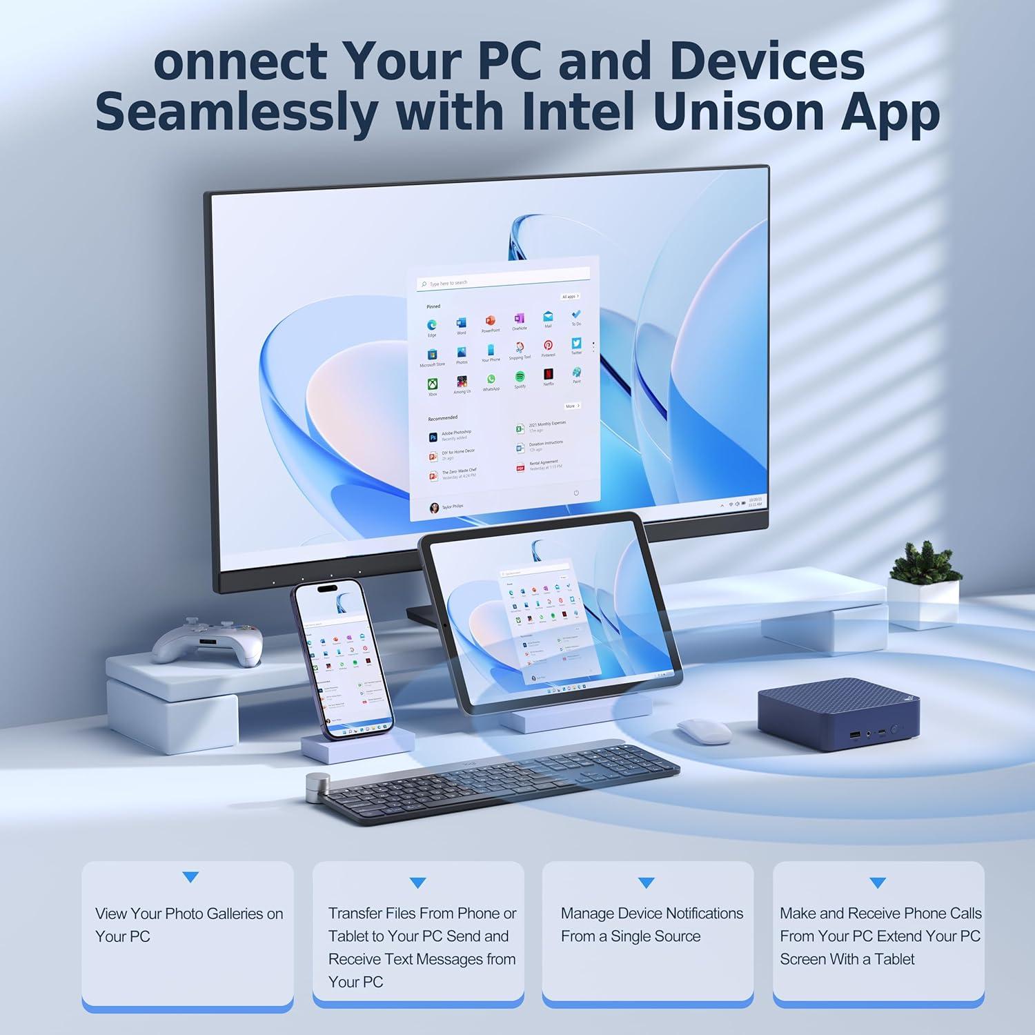 Mini PC Beelink EQ14 N150, 16GB RAM, 500GB SSD, 4K