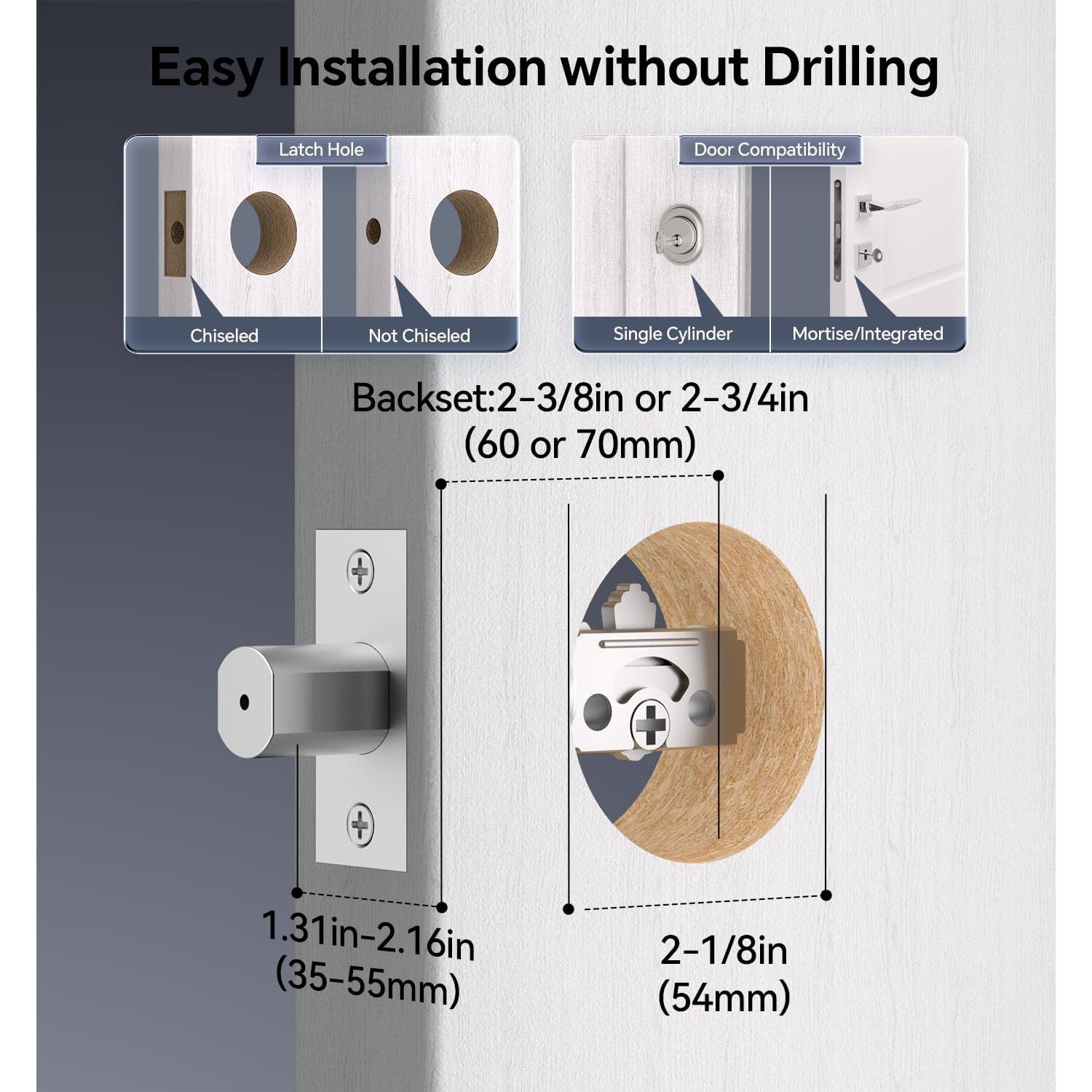 Cerradura de puerta sin llave Ulecoce U18R-B con teclado negro