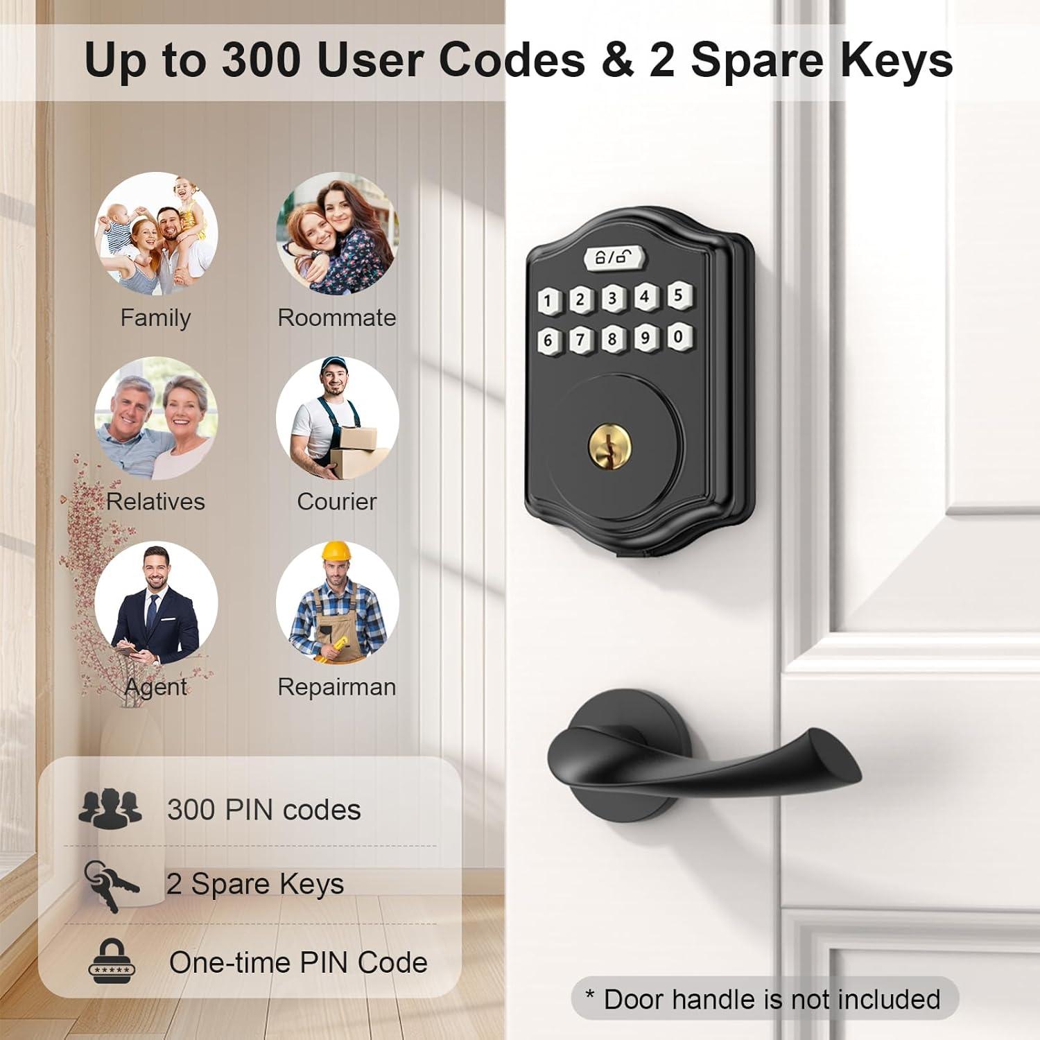 Cerradura Electrónica Sin Llave 52HZ G10 Negra con Código