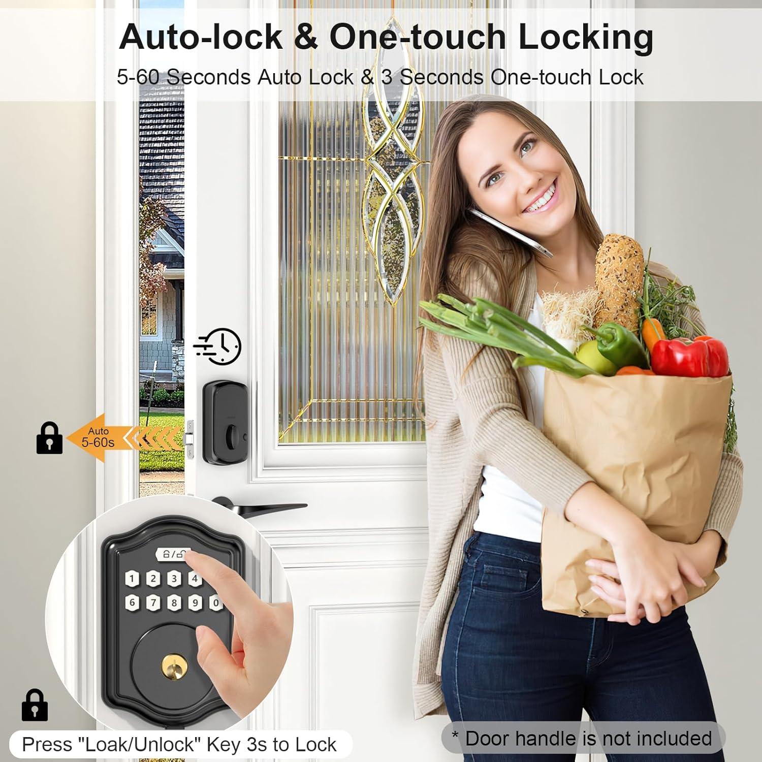 Cerradura Electrónica Sin Llave 52HZ G10 Negra con Código