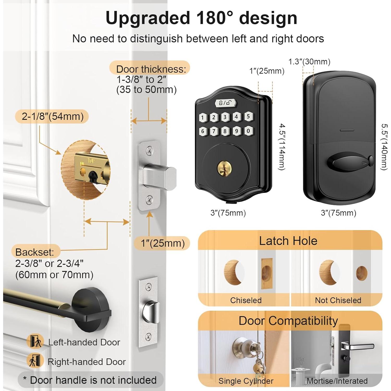 Cerradura Electrónica Sin Llave 52HZ G10 Negra con Código