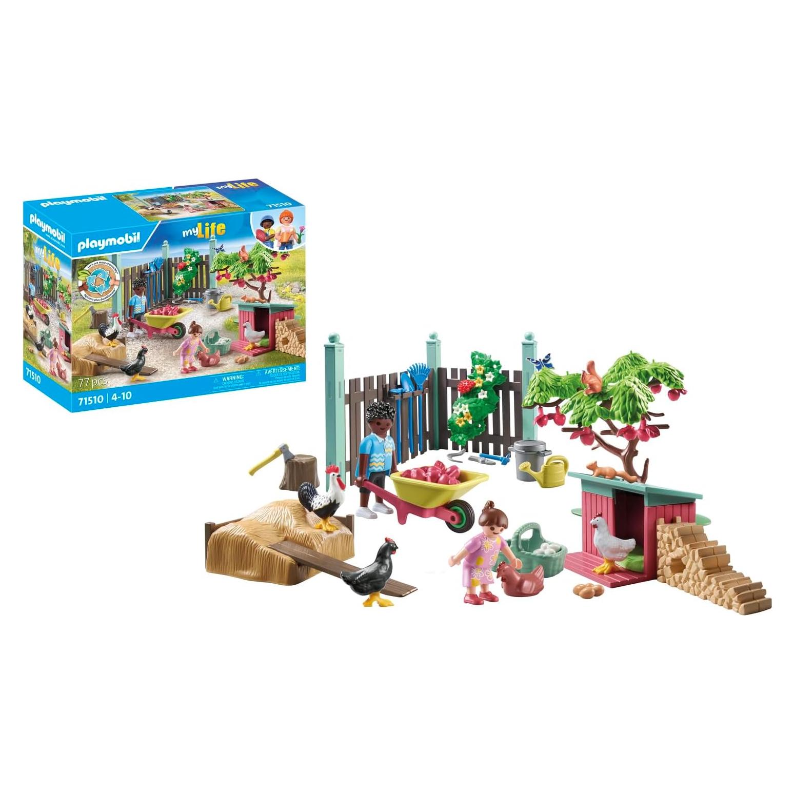 PLAYMOBIL 71510 Corral de Pollos con Animales y Accesorios