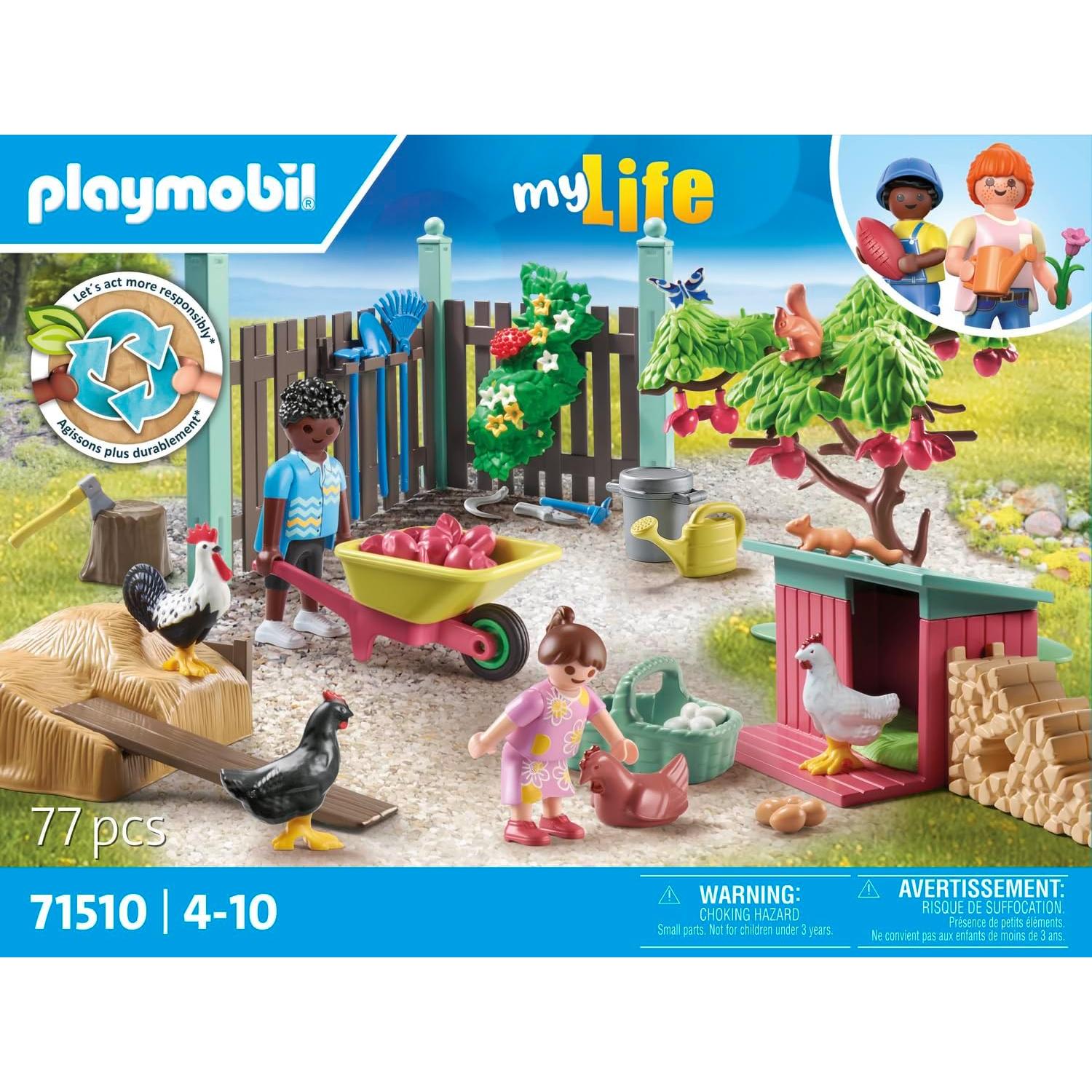 PLAYMOBIL 71510 Corral de Pollos con Animales y Accesorios