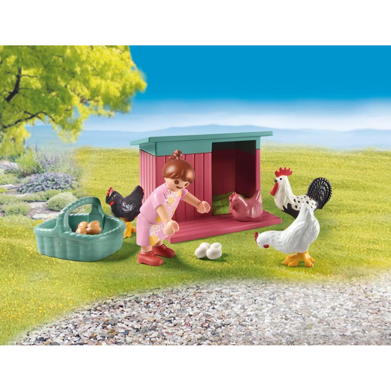 PLAYMOBIL 71510 Corral de Pollos con Animales y Accesorios