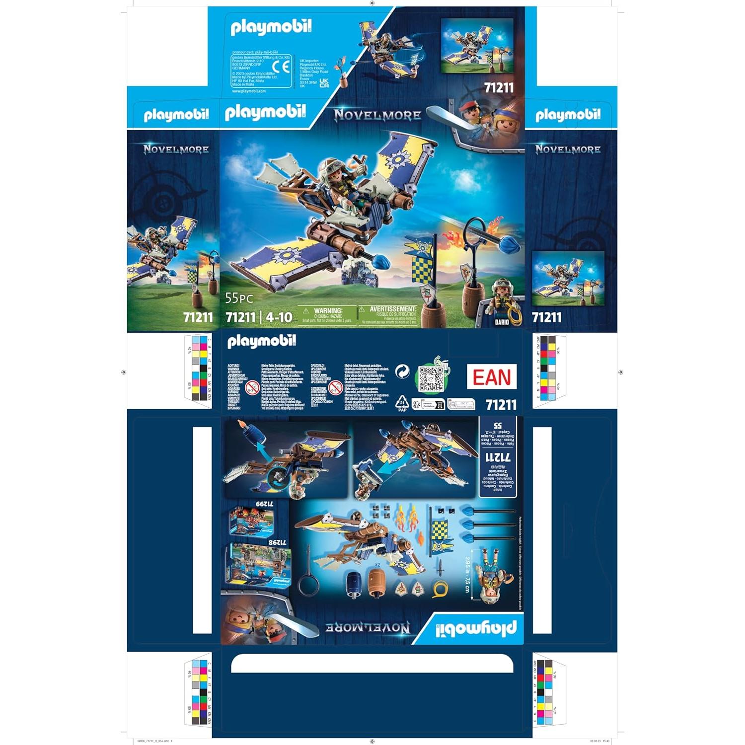 Playmobil Novelmore Planeador de Dario 24.8x7.2x18.7cm