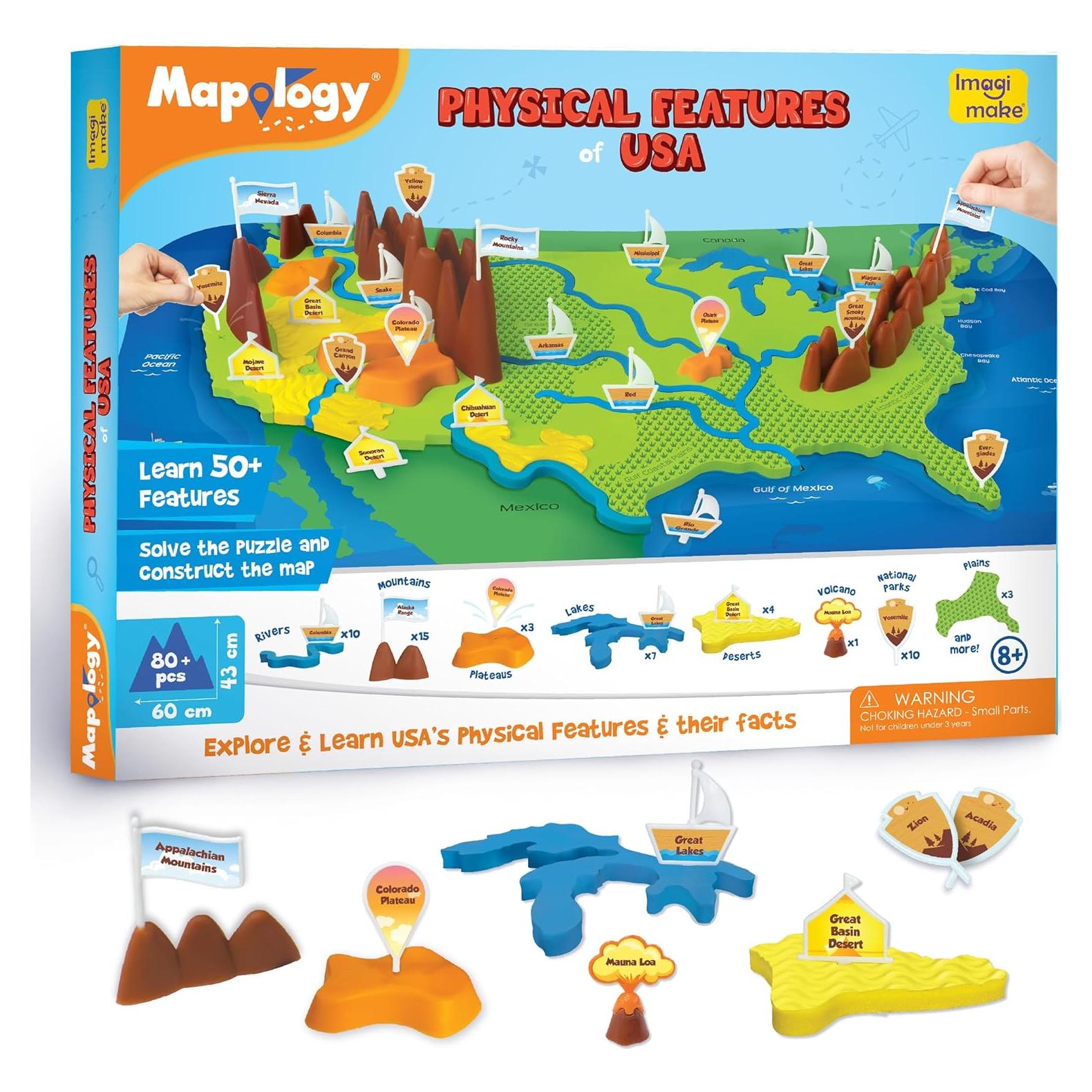 Imagimake Mapology Cohete Saturno V y Satélites 5 Piezas