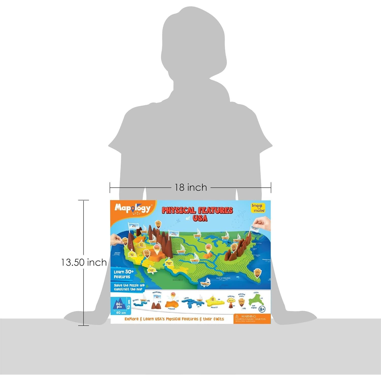 Imagimake Mapology Cohete Saturno V y Satélites 5 Piezas