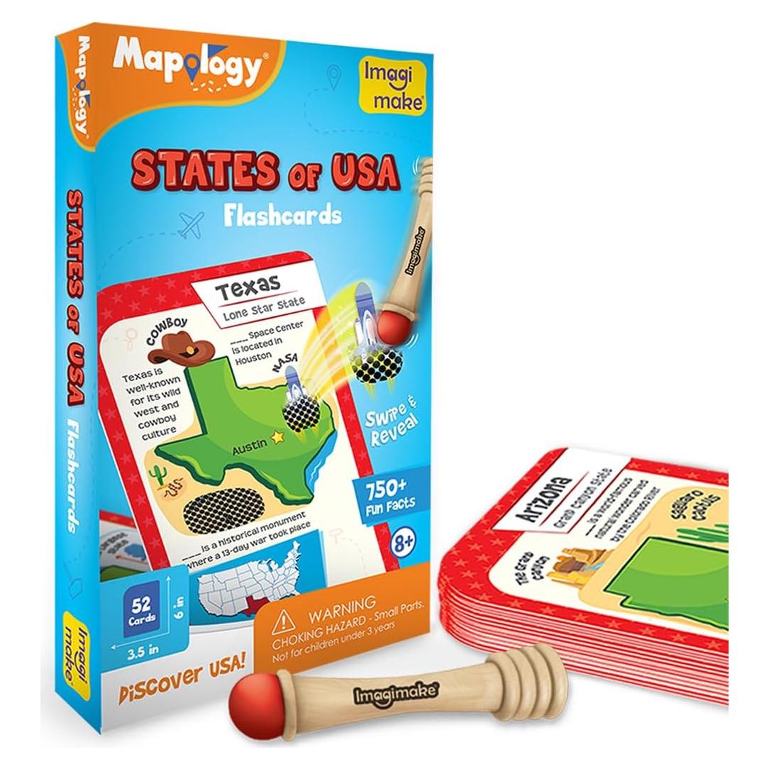Tarjetas Flash Imagimake USA | Aprende 50 Estados y Banderas