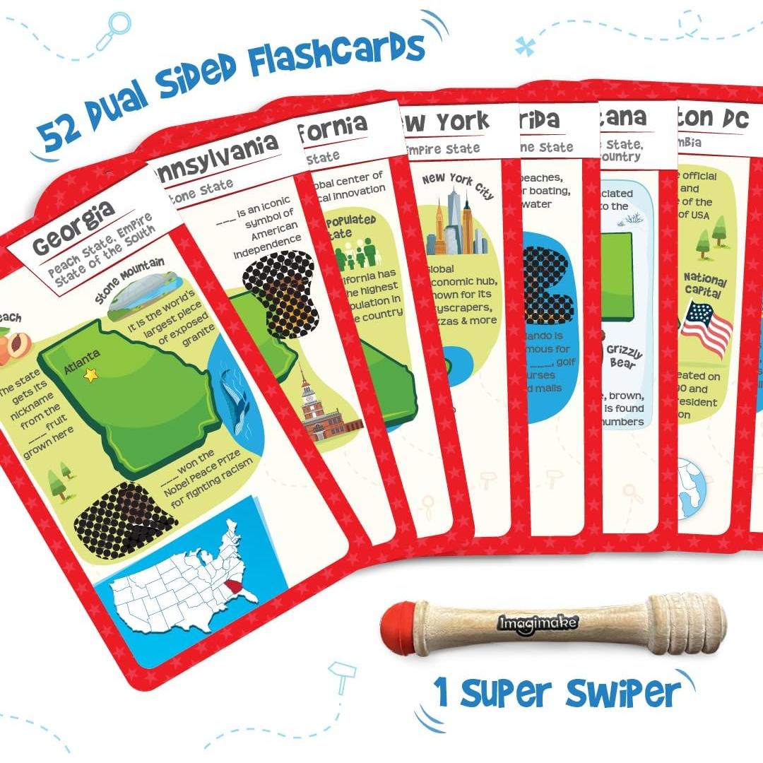 Tarjetas Flash Imagimake USA | Aprende 50 Estados y Banderas