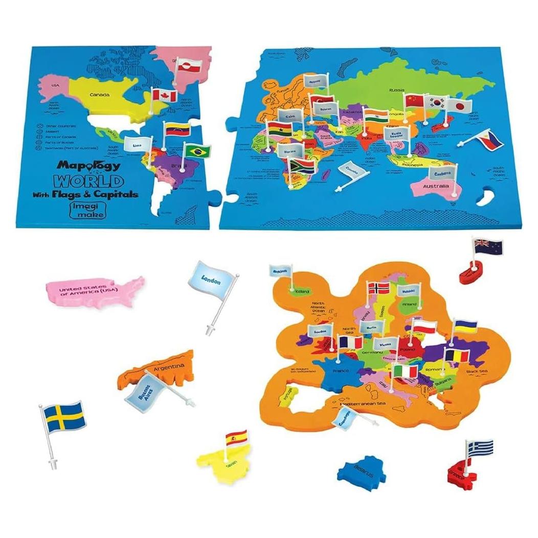 Rompecabezas Mapa Mundial Imagimake - 75 Piezas Educativas