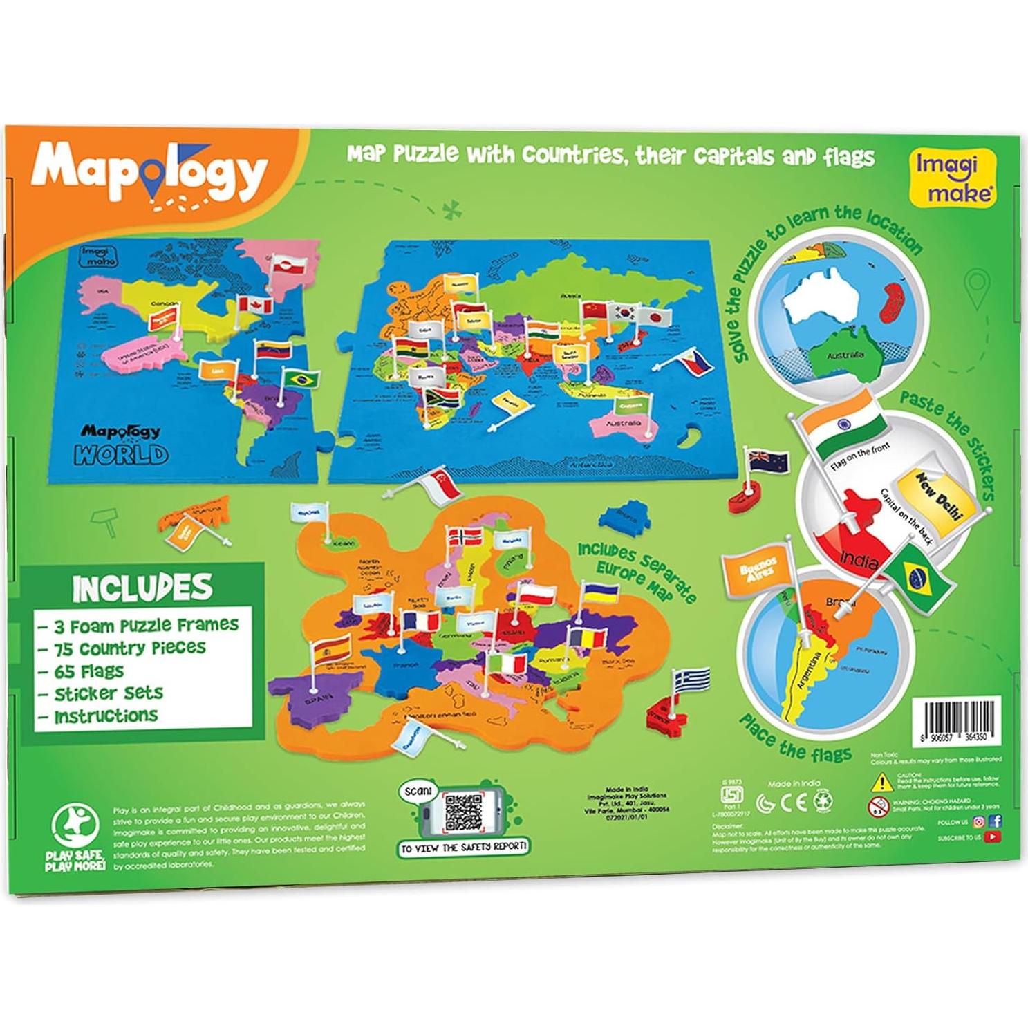 Rompecabezas Mapa Mundial Imagimake - 75 Piezas Educativas