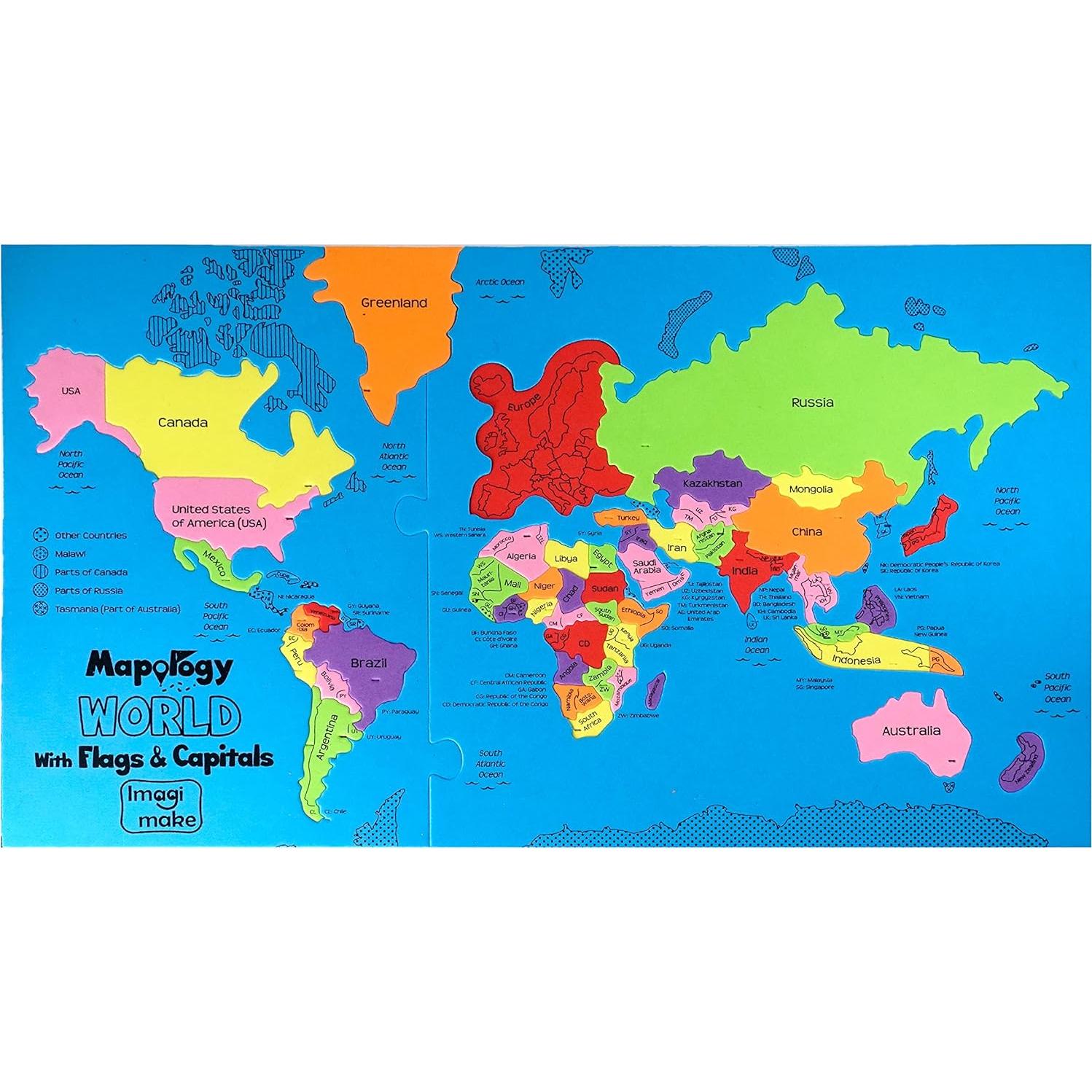 Rompecabezas Mapa Mundial Imagimake - 75 Piezas Educativas