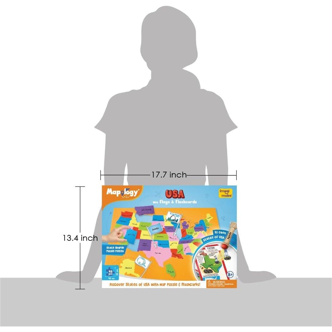 Rompecabezas Mapología EE. UU. Imagimake 50 Piezas Educativo