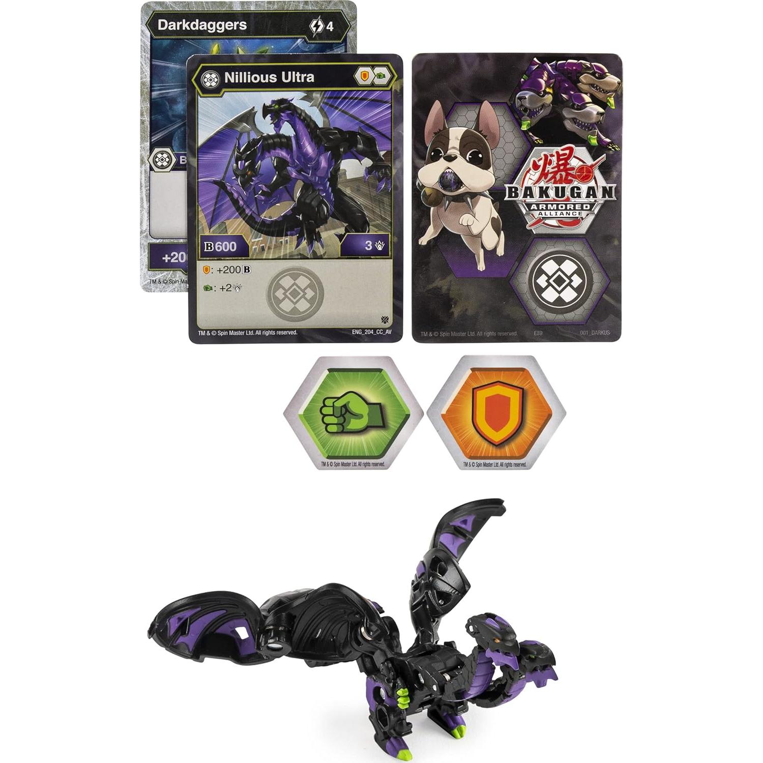 Bakugan Ultra Spin Master Nillious 7.62 cm con cartas