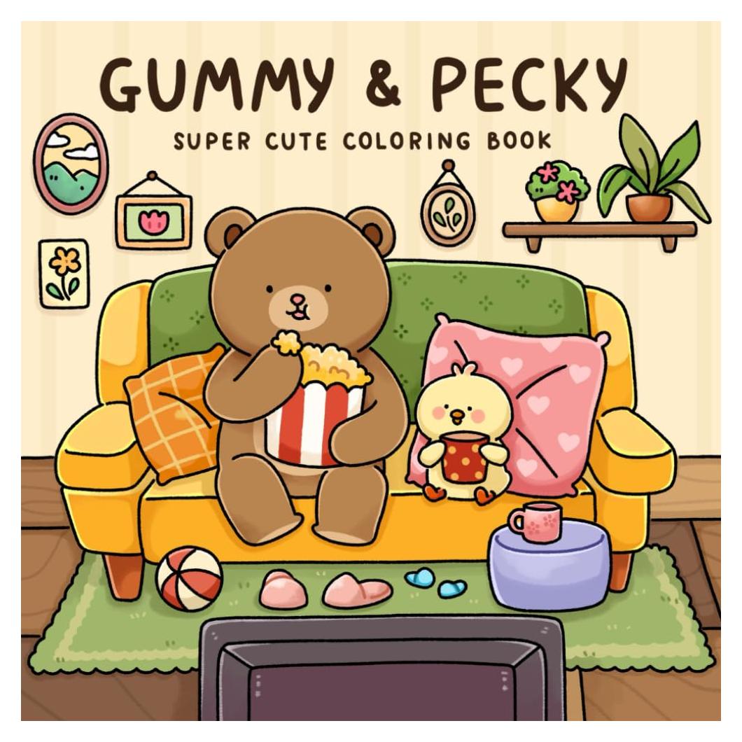 Gummy & Pecky: Super Cute Coloring Book for Adults and Teens about Besties and Their Heartwarming Adventures