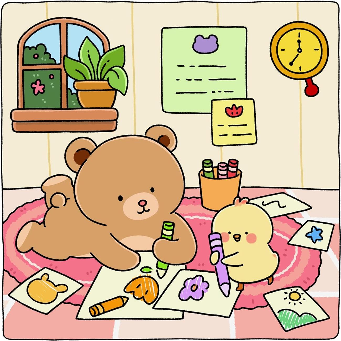 Gummy & Pecky: Super Cute Coloring Book for Adults and Teens about Besties and Their Heartwarming Adventures