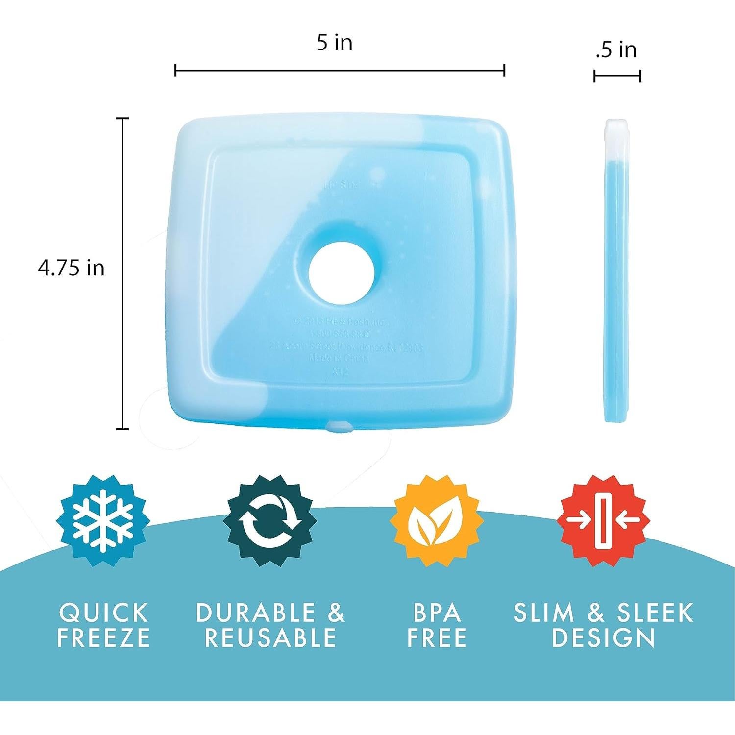 Paquetes de Hielo Reutilizables Fit & Fresh Cool Coolers 4 PZ