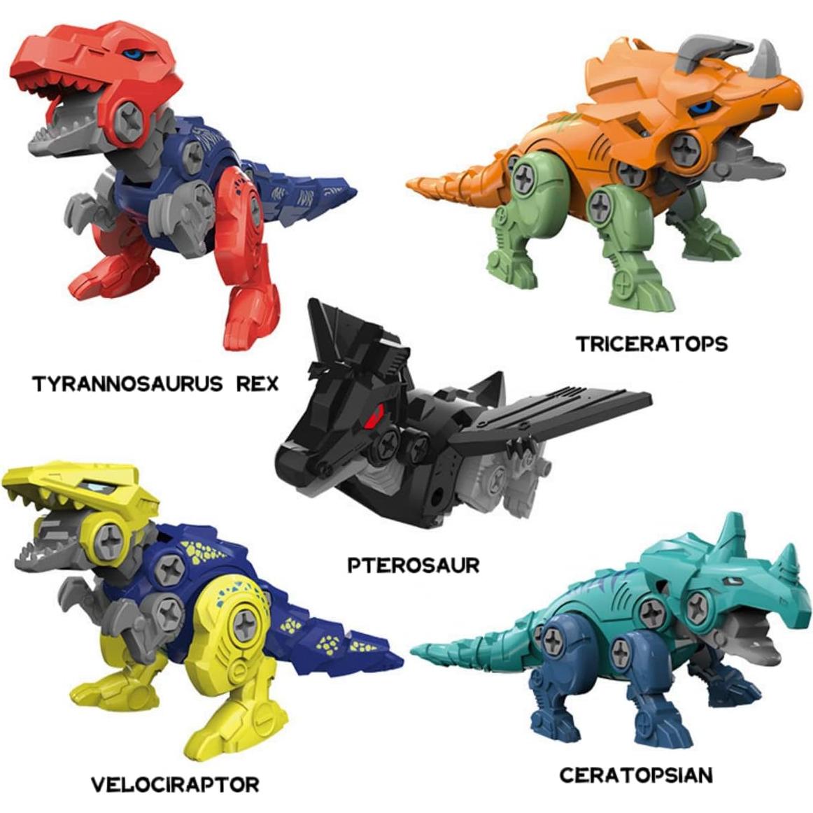 Robot Transformador Dinosaurio 5 en 1 Rockclo Juguete DIY