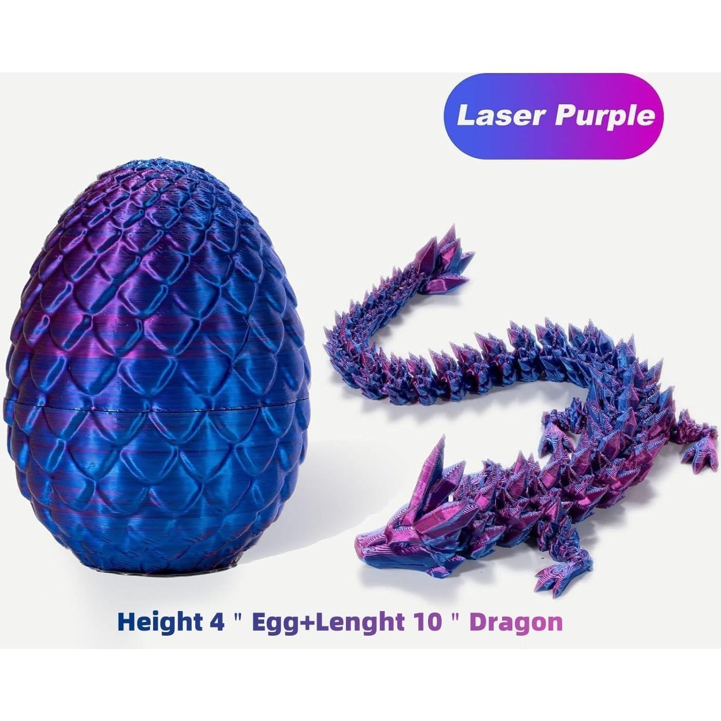 Huevo Sorpresa Dragón 3D Zobetro Decorativo Púrpura