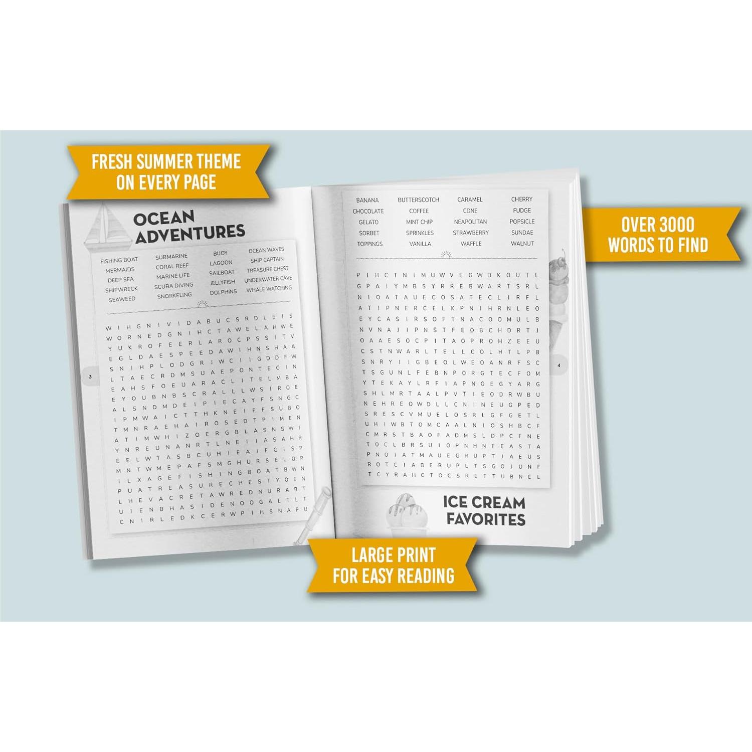 Relaxing Summer Word Search for Adults: Large Print Word Puzzles for Stress Relief and Beachside Relaxation (Word Find Books For Adults)