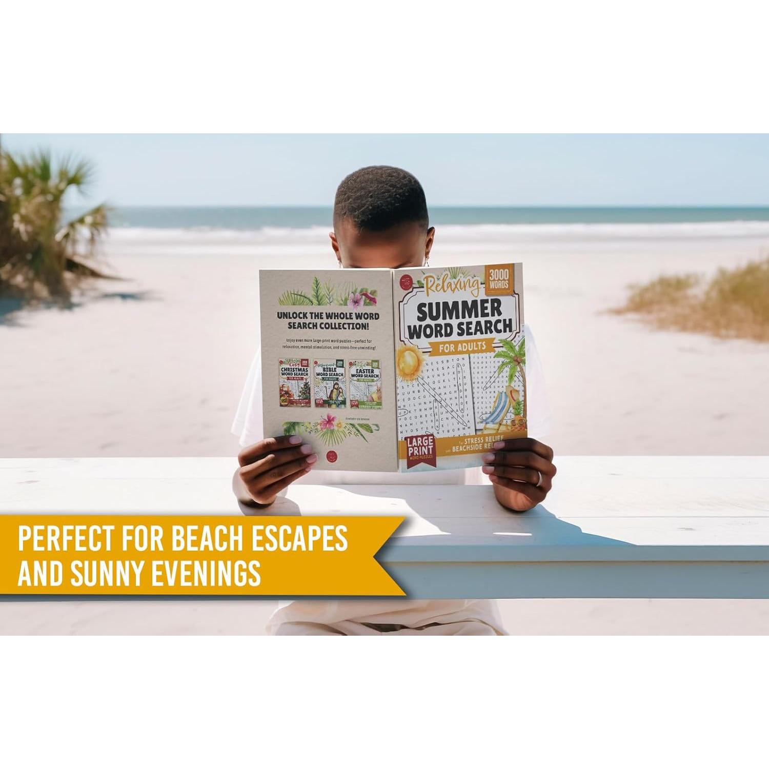 Relaxing Summer Word Search for Adults: Large Print Word Puzzles for Stress Relief and Beachside Relaxation (Word Find Books For Adults)
