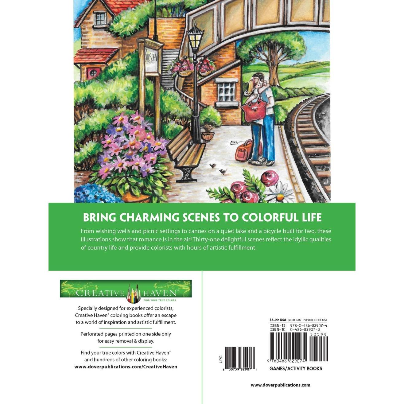 Adult Coloring Romantic Country Scenes Coloring Book (Adult Coloring Books: In The Country)