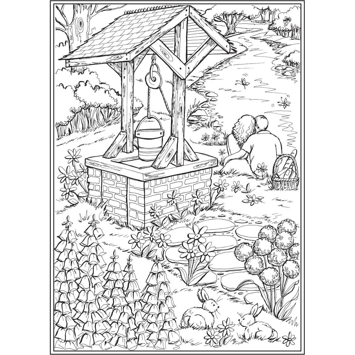 Adult Coloring Romantic Country Scenes Coloring Book (Adult Coloring Books: In The Country)