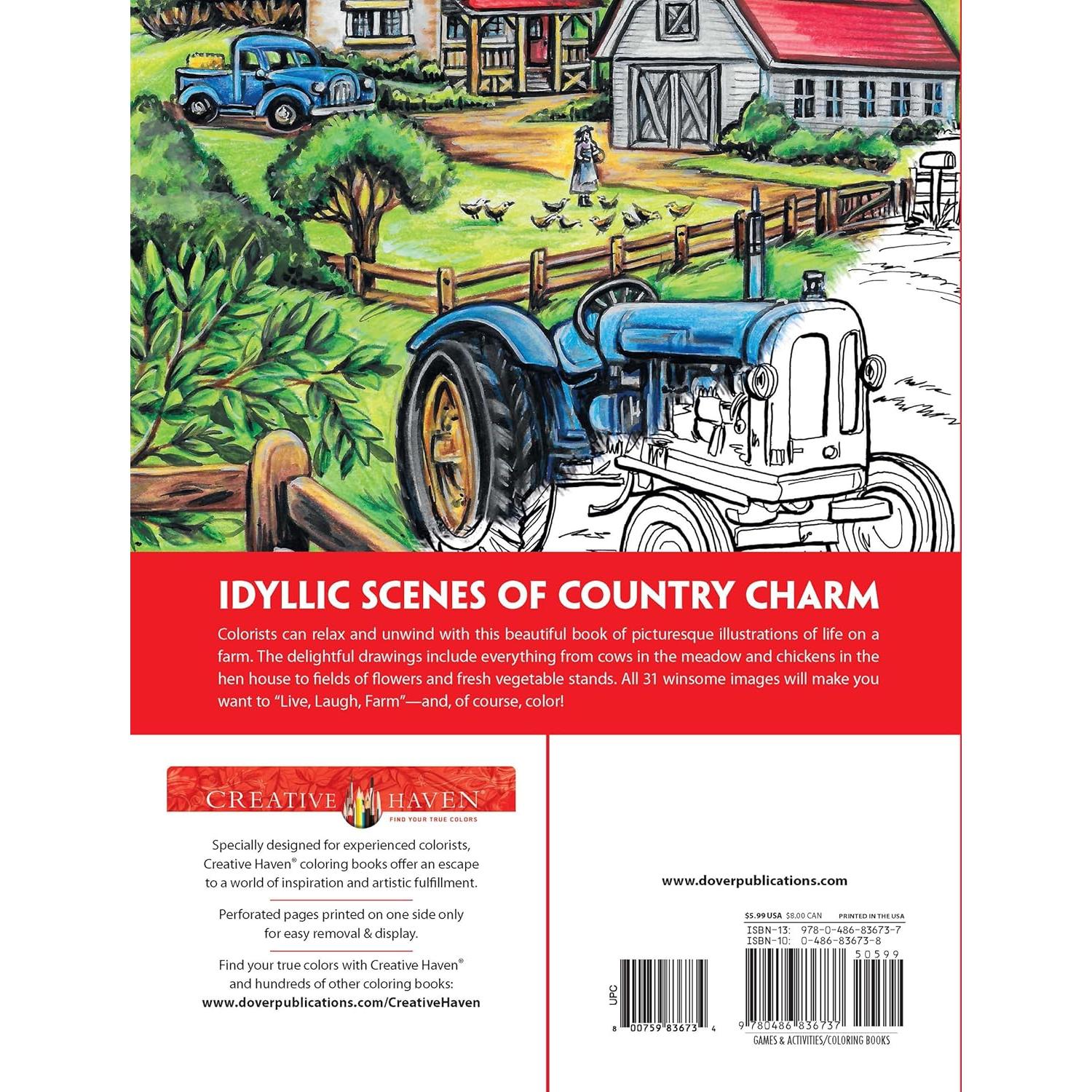 Creative Haven Country Farm Scenes Coloring Book: Relax & Find Your True Colors (Adult Coloring Books: In The Country)