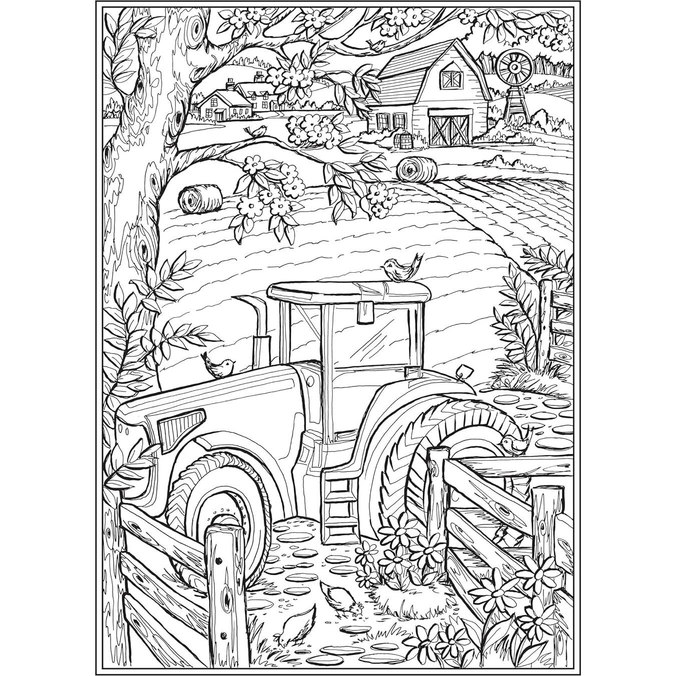 Creative Haven Country Farm Scenes Coloring Book: Relax & Find Your True Colors (Adult Coloring Books: In The Country)