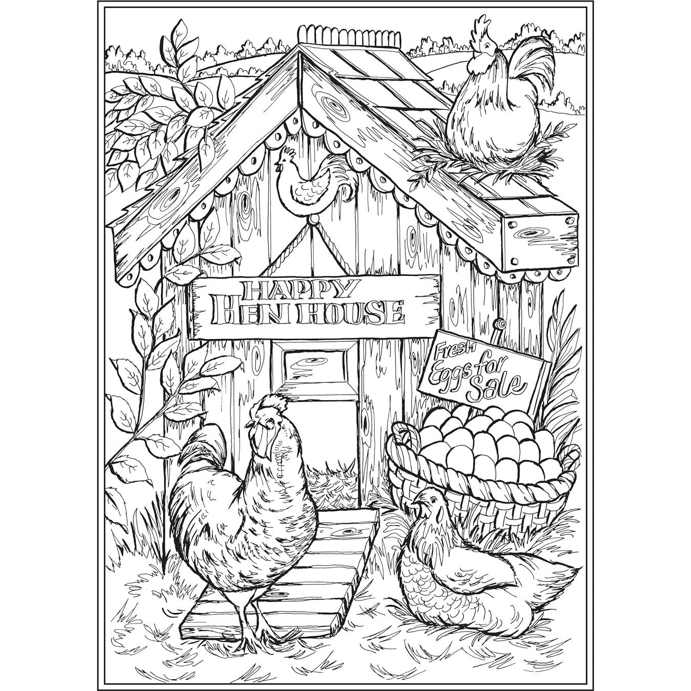 Creative Haven Country Farm Scenes Coloring Book: Relax & Find Your True Colors (Adult Coloring Books: In The Country)