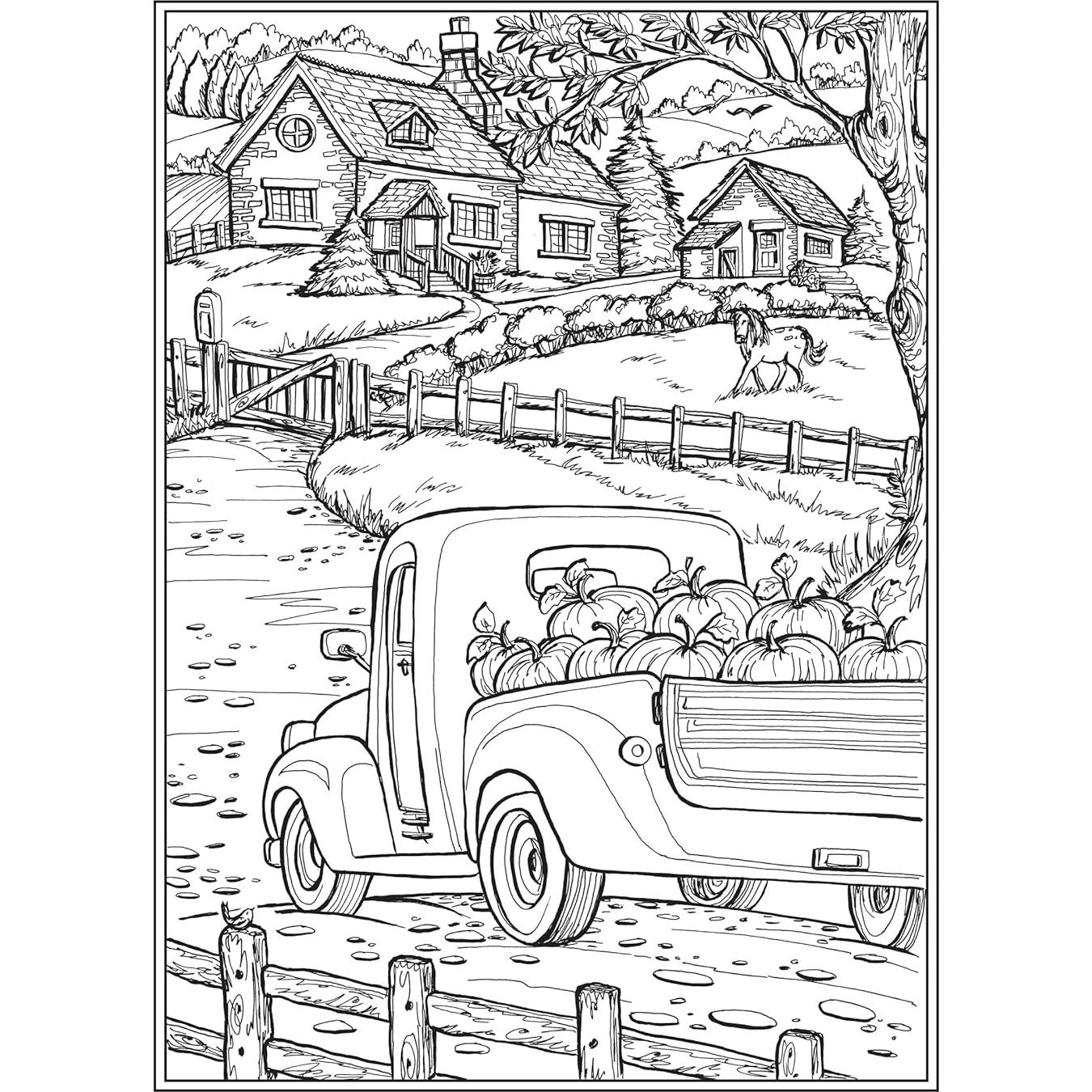 Creative Haven Country Farm Scenes Coloring Book: Relax & Find Your True Colors (Adult Coloring Books: In The Country)