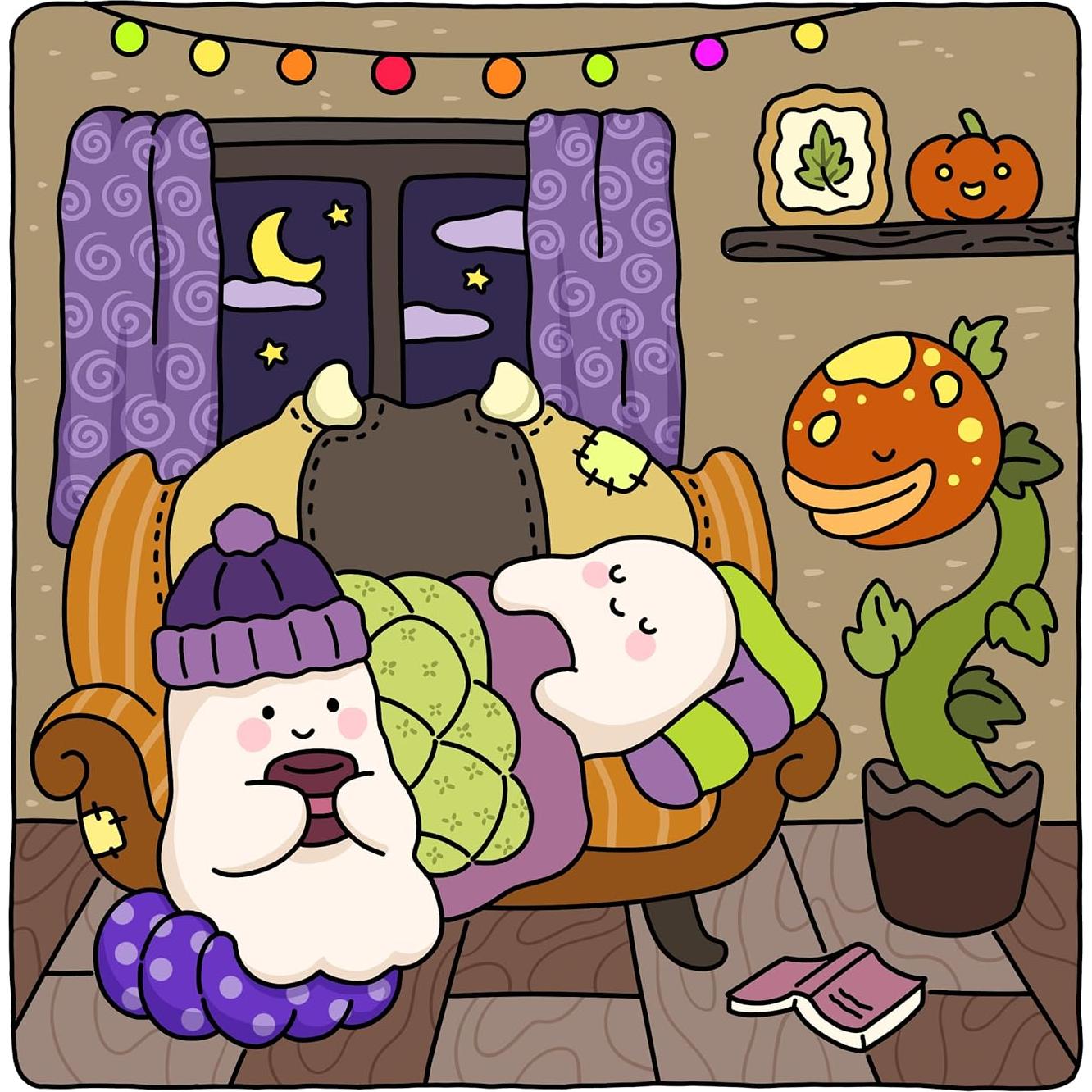 Spooky Fuzzy: Cute Creepy Coloring Book for Adults and Teens for Relaxation (Fuzzy Friends Coloring)