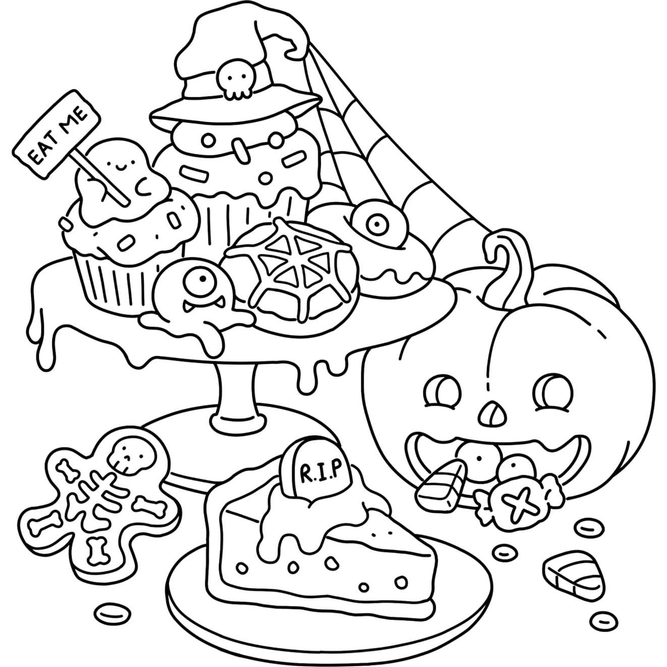 Spooky Fuzzy: Cute Creepy Coloring Book for Adults and Teens for Relaxation (Fuzzy Friends Coloring)