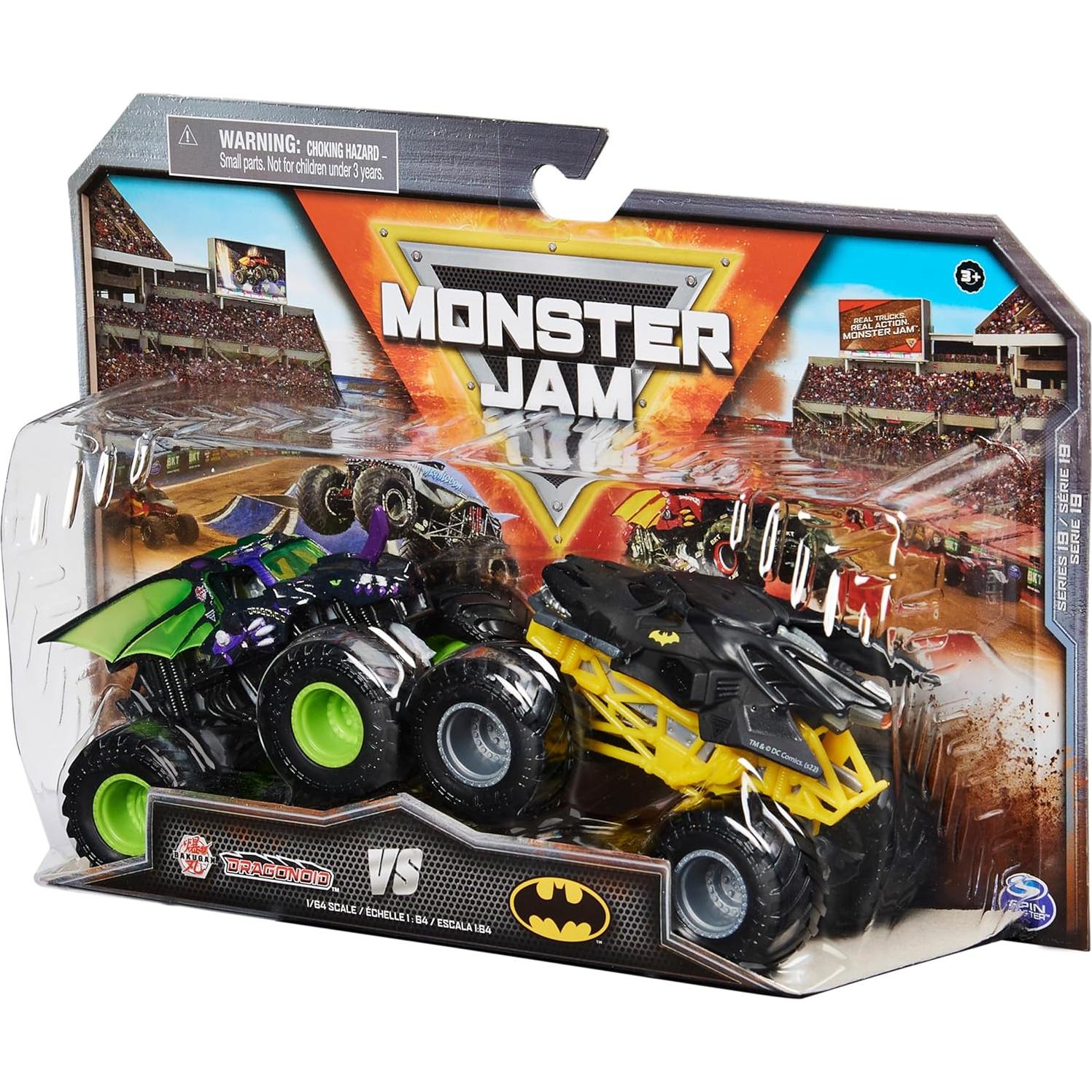 Camiones Monster Jam Spin Master Dragonoid y Batman 1:64