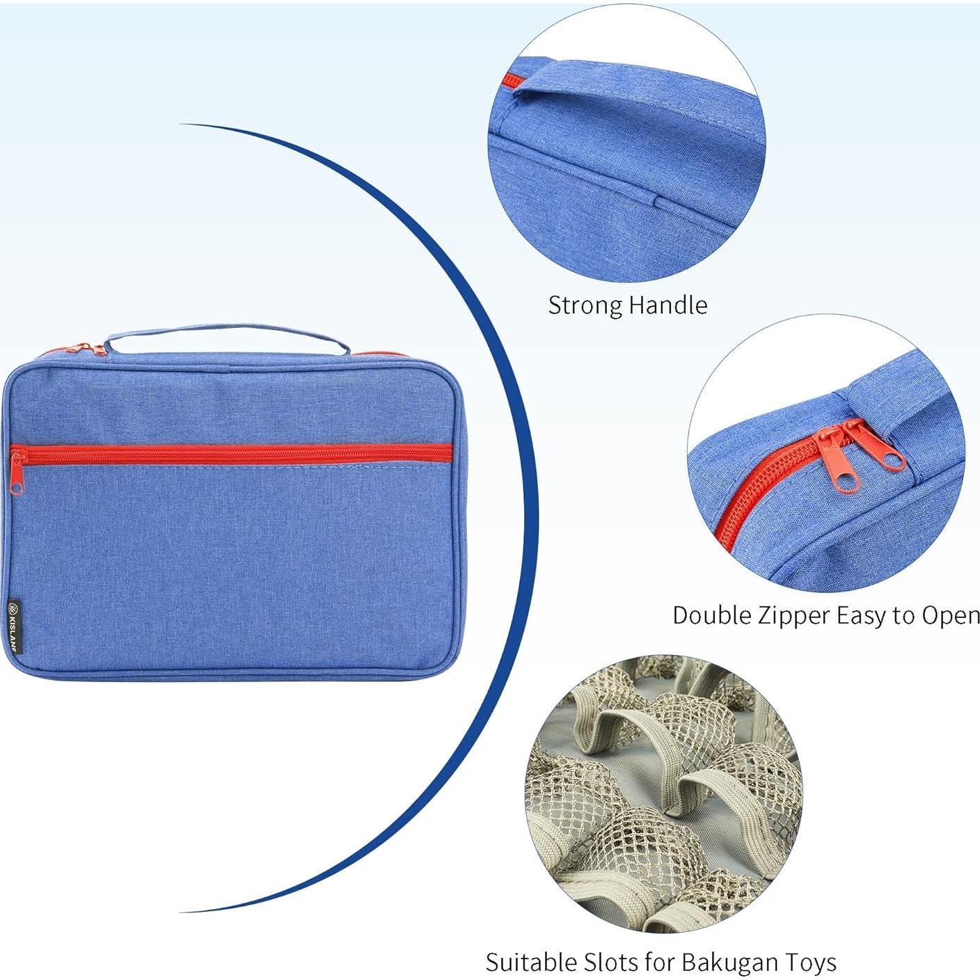 Funda KISLANE para 64 Figuras Bakugan con Accesorios Azul