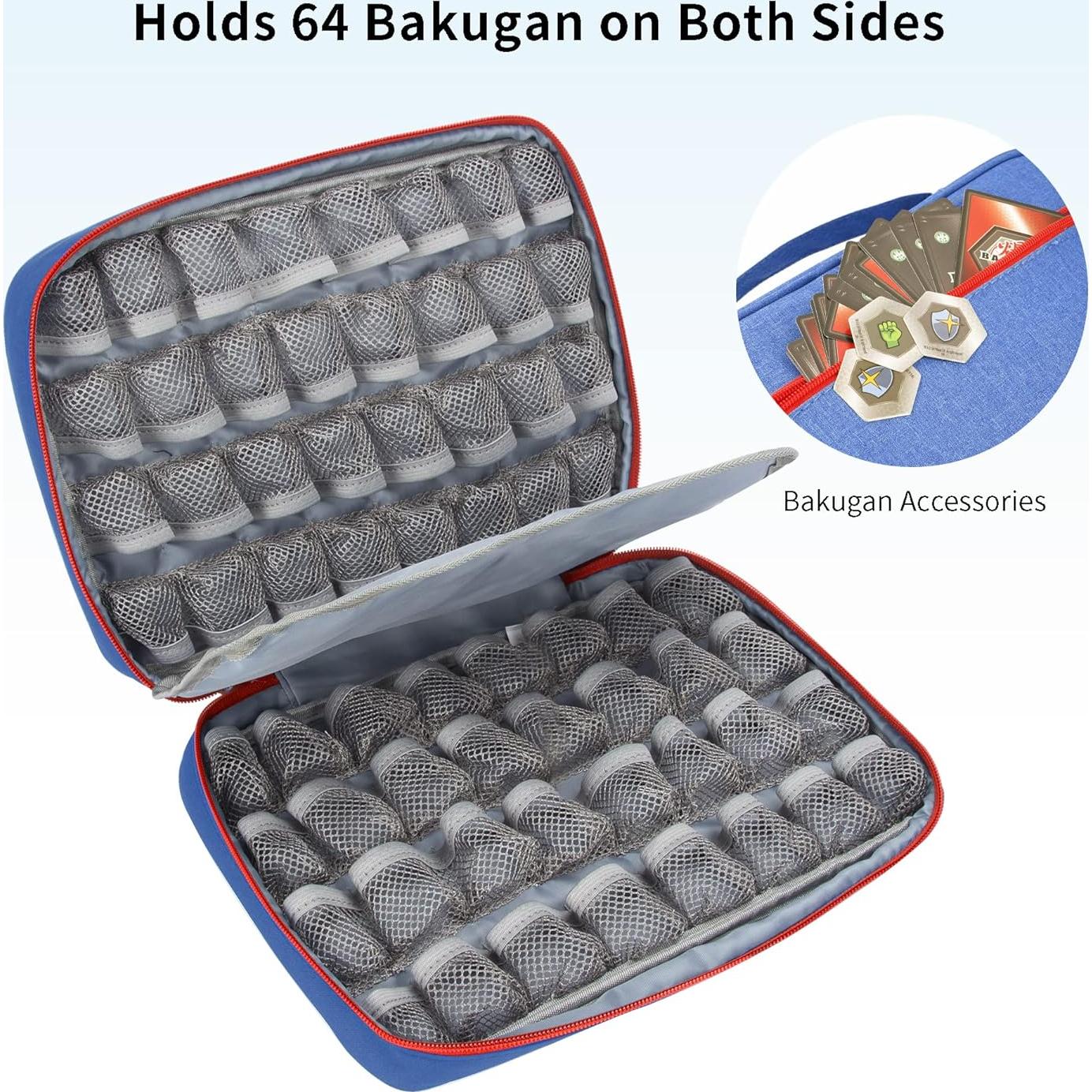 Funda KISLANE para 64 Figuras Bakugan con Accesorios Azul