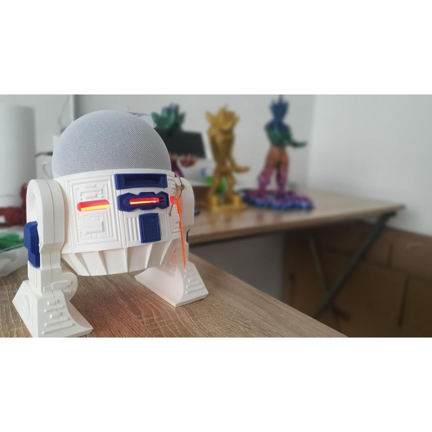 Soporte de Altavoz Rus-T1 para Alexa y Google Home - Blanco/Azul