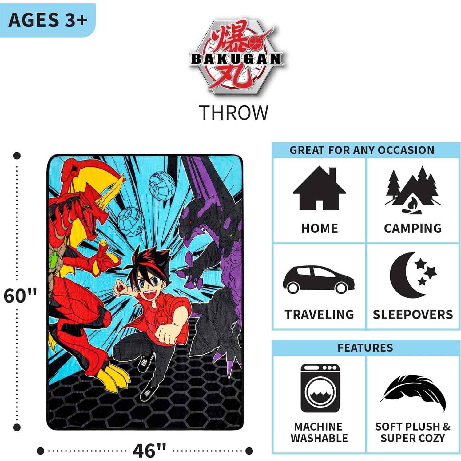 Manta Super Suave Franco Bakugan 116x152 cm Micro Raschel