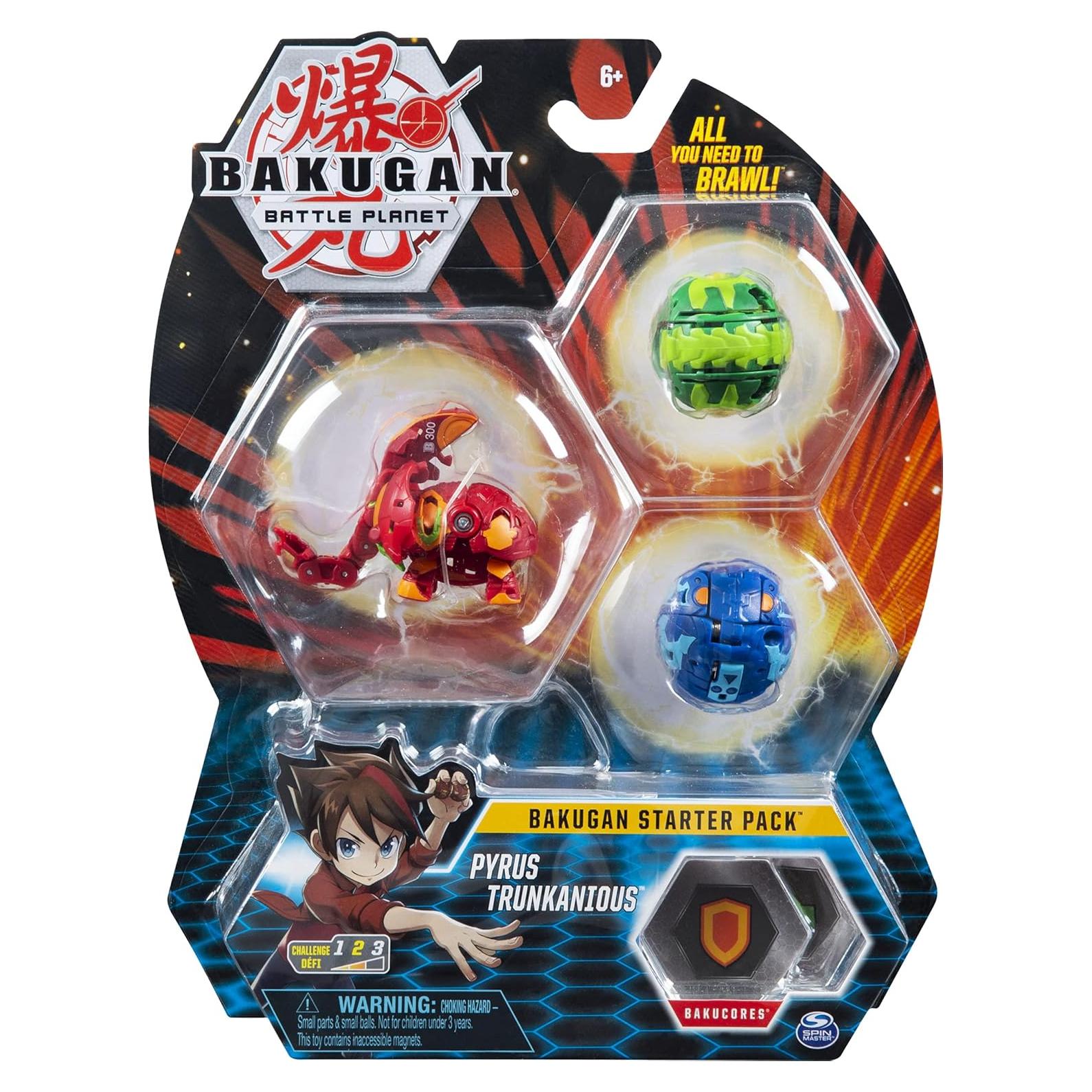 Paquete de Inicio Bakugan 3-Pack Spin Master Pyrus Trunkaious