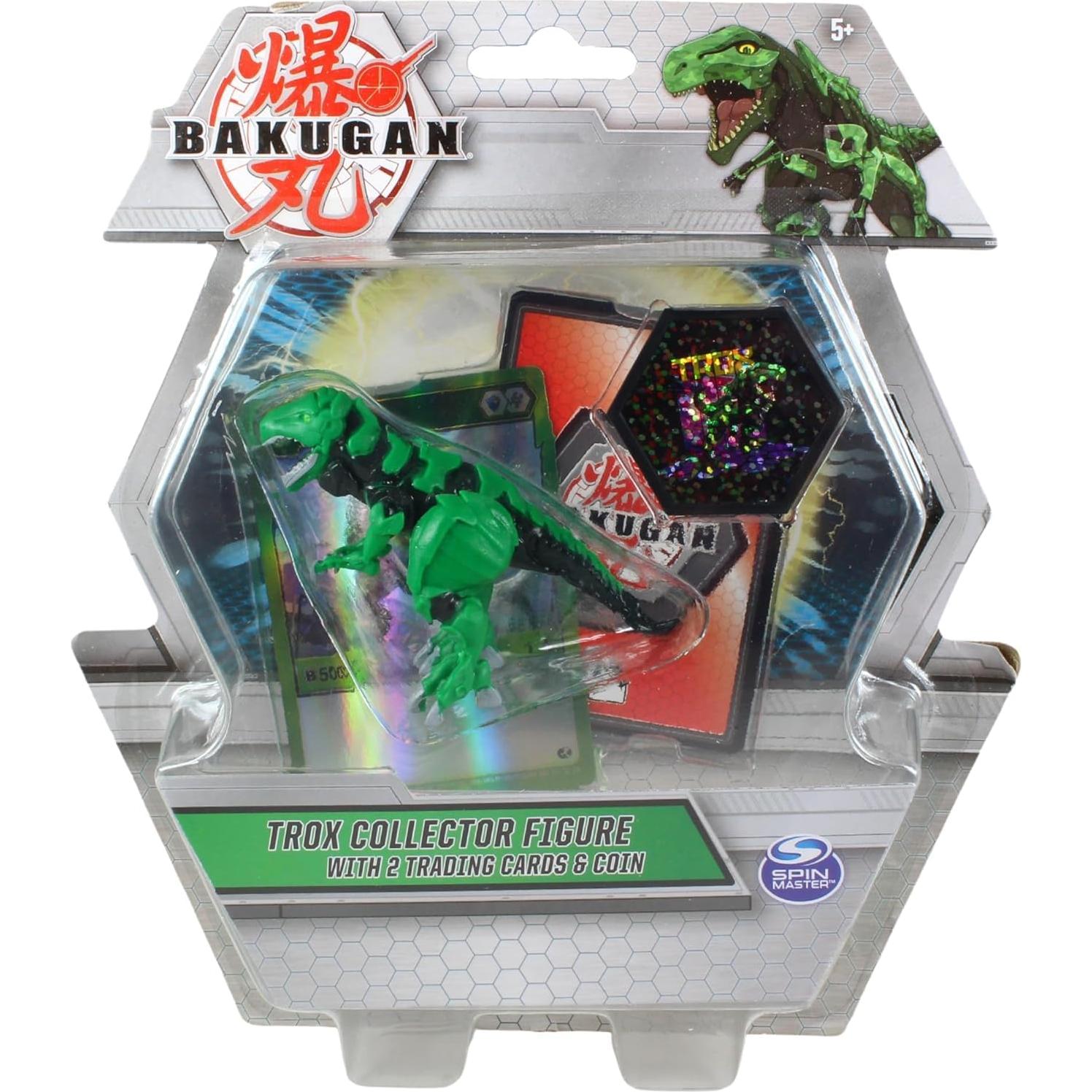 Figuras de Colección Deluxe Bakugan Trox, Nillious, Dragonoid y Hydorous - Set de 4 con Tarjetas y Moneda