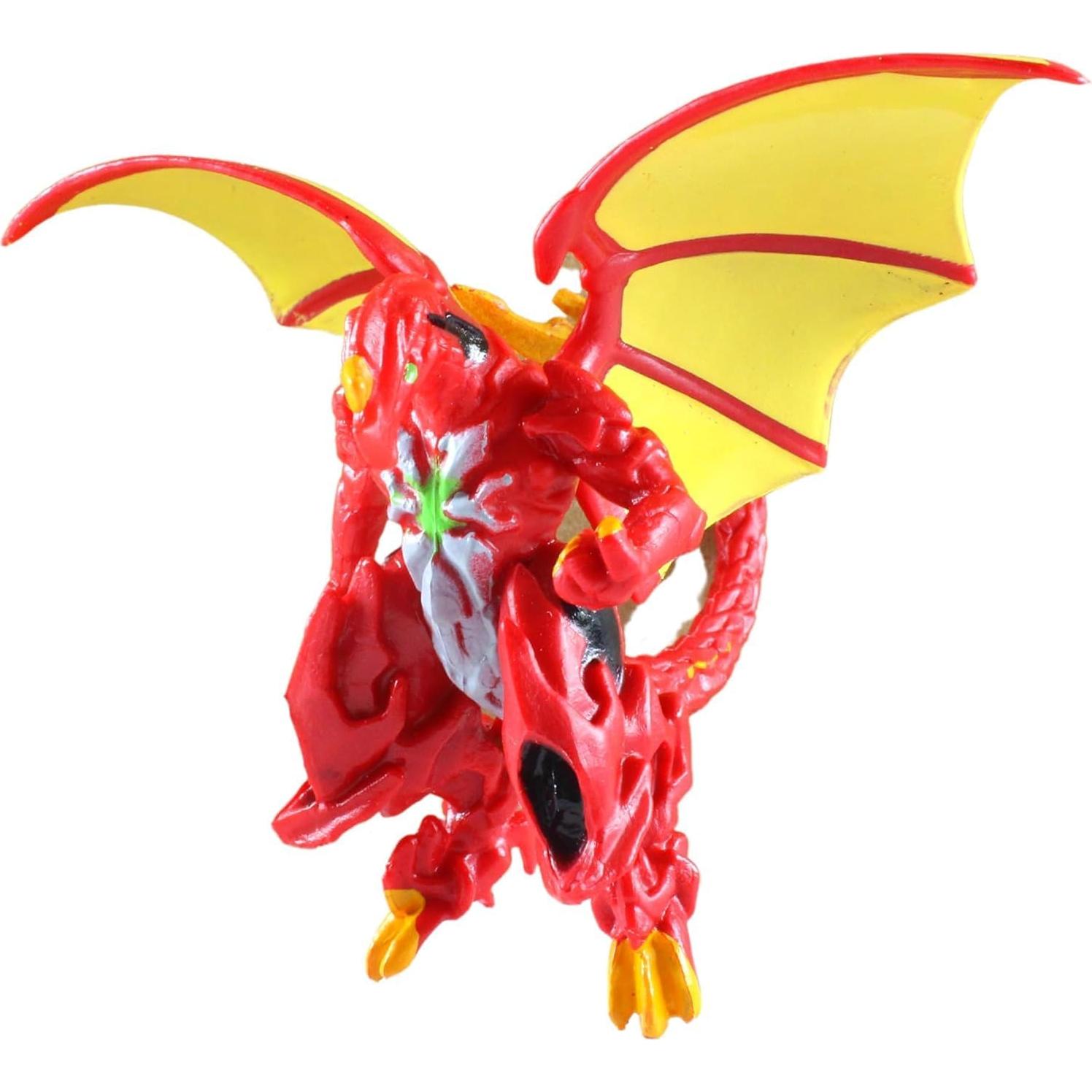 Figuras de Colección Deluxe Bakugan Trox, Nillious, Dragonoid y Hydorous - Set de 4 con Tarjetas y Moneda