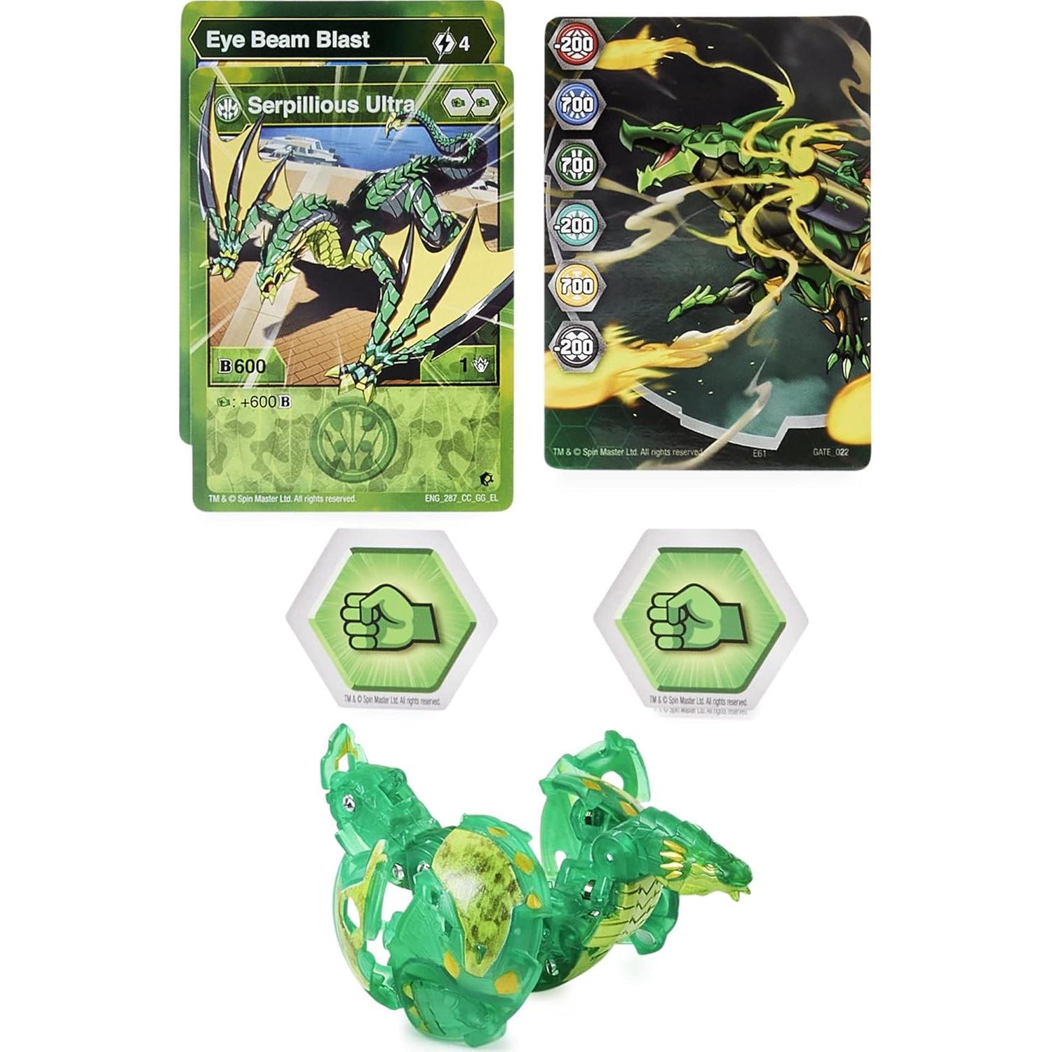 Bakugan Ultra Spin Master Serpillious 7,62 cm con cartas