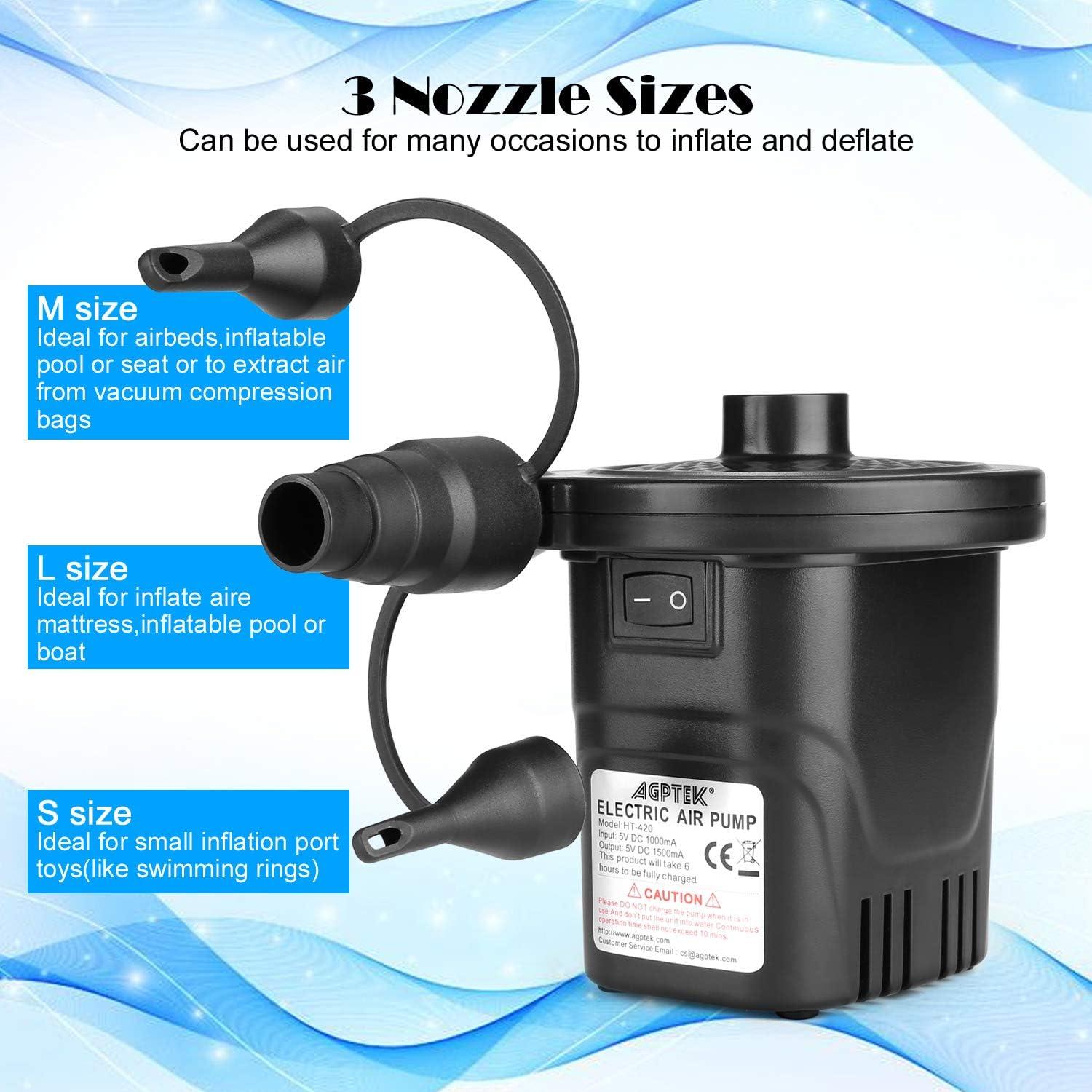 Bomba de aire recargable AGPTEK 4000mAh inflador portátil