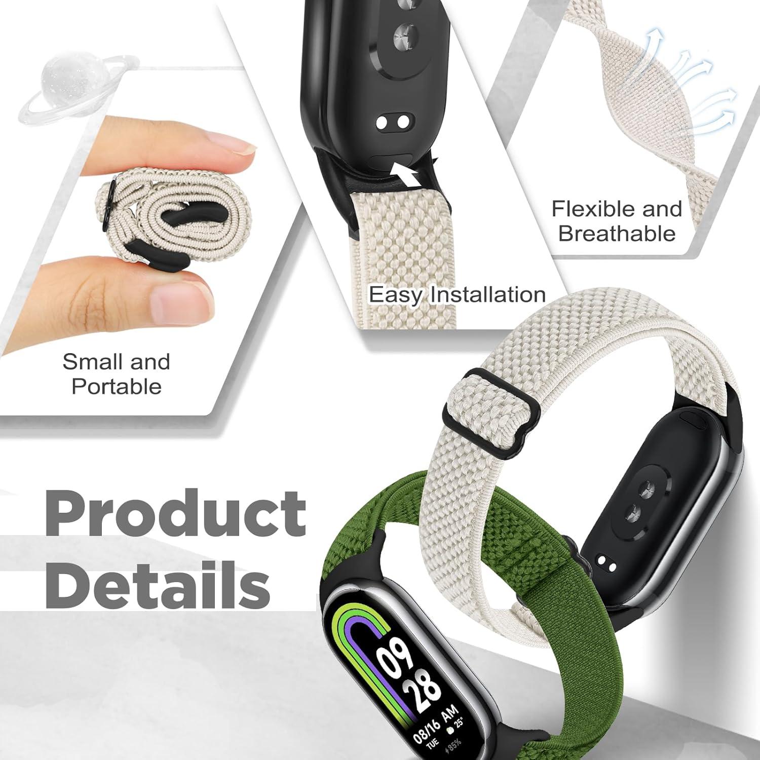 Correa de Nylon Elástico para Xiaomi Smart Band 9/8 - 3 PCS